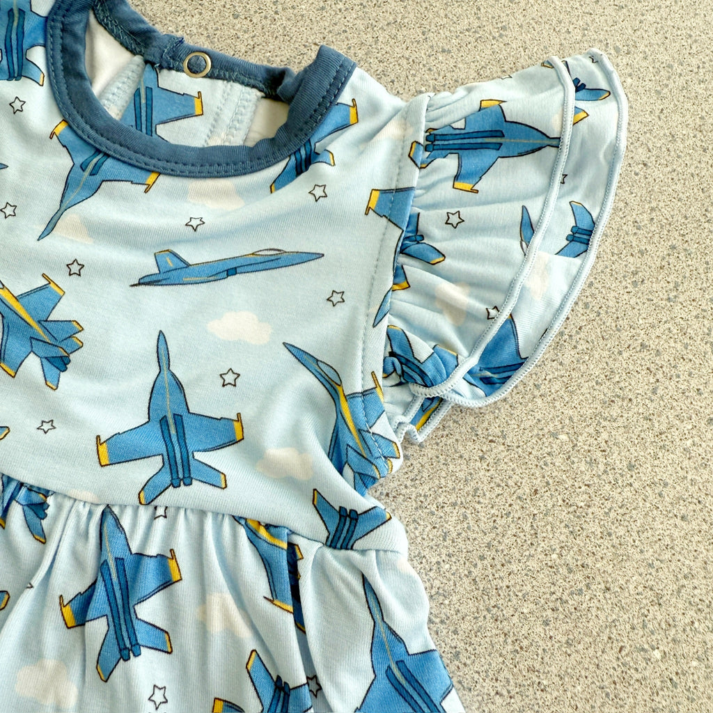 Blues Bubble Romper Dress